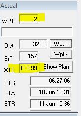 Panel showiung autopilot data